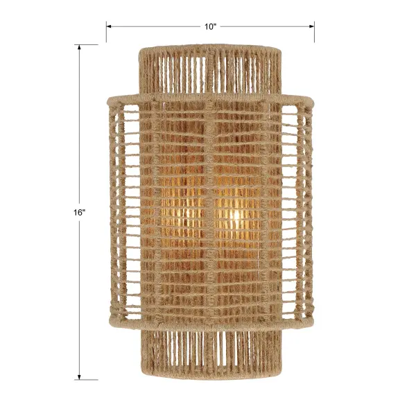 Jayna 10" Natural Jute Sconce - Image 6