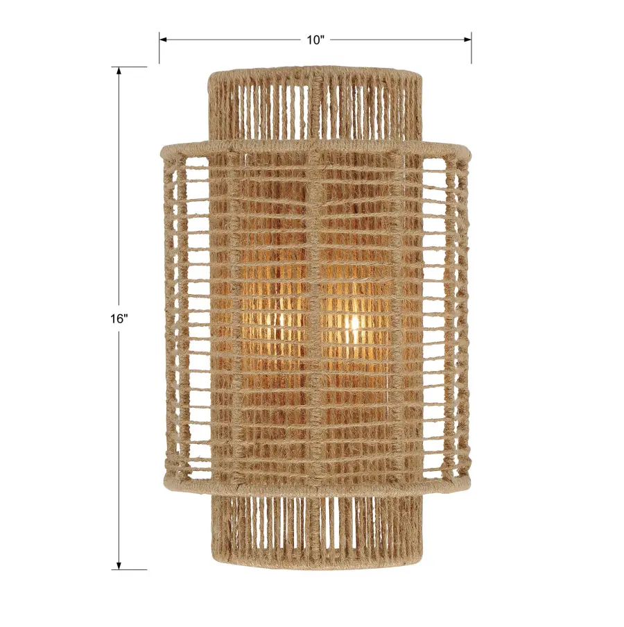 Jayna 10" Natural Jute Sconce - Image 6