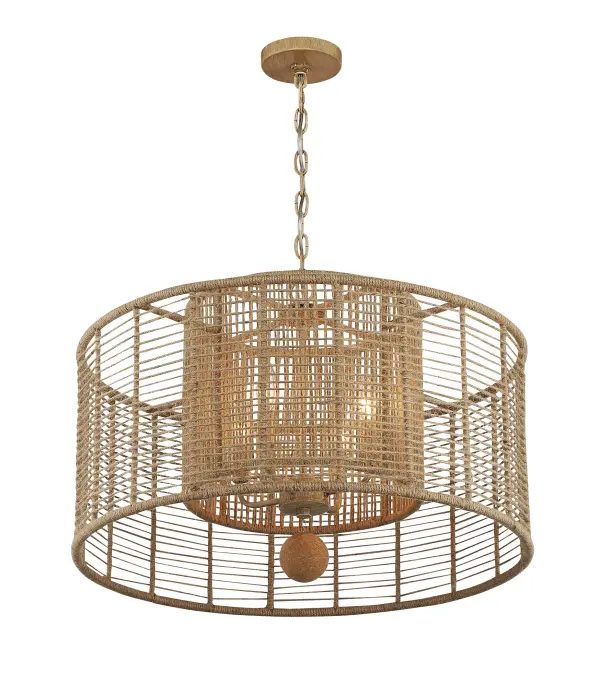 Jayna 25" Natural Jute Chandelier - Image 1