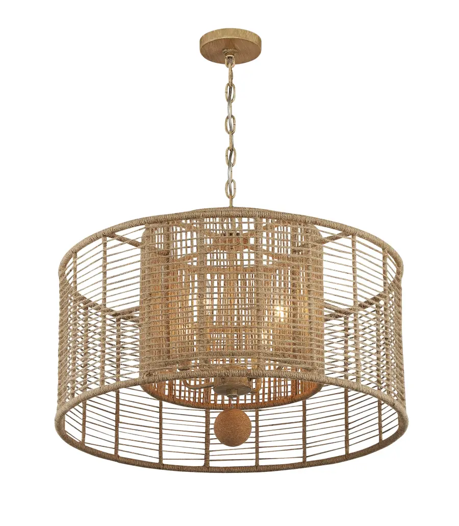 Jayna 25" Natural Jute Chandelier - Image 1
