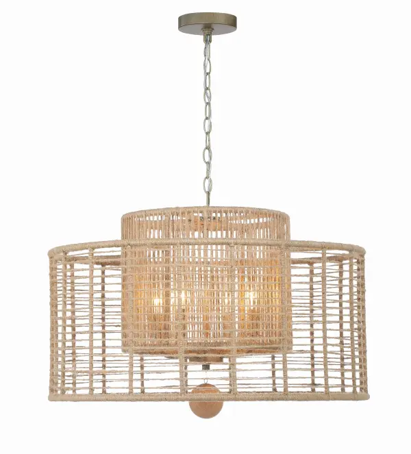 Jayna 25" Natural Jute Chandelier - Image 2