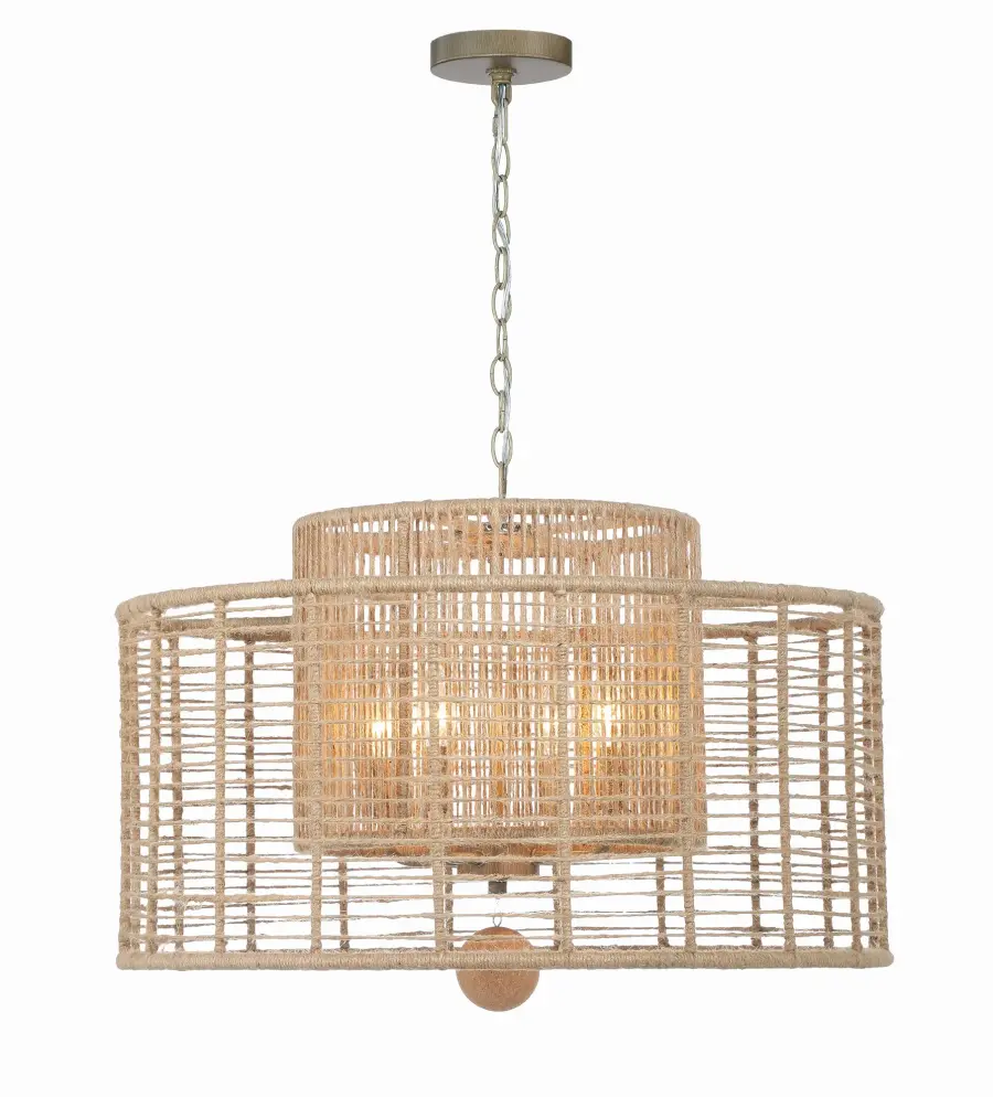 Jayna 25" Natural Jute Chandelier - Image 2