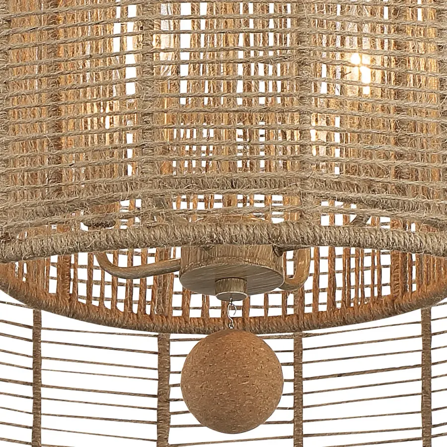 Jayna 25" Natural Jute Chandelier - Image 3