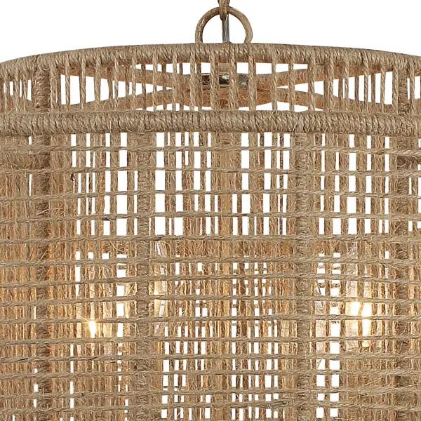 Jayna 25" Natural Jute Chandelier - Image 4