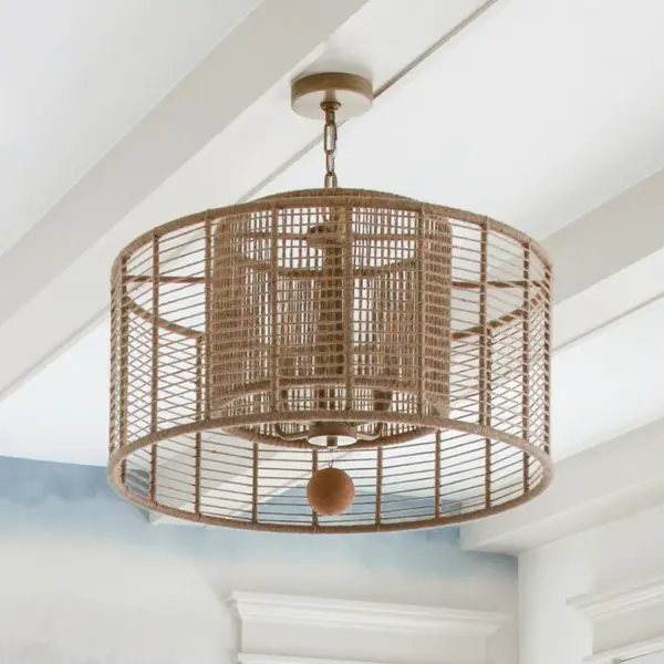 Jayna 25" Natural Jute Chandelier - Image 6