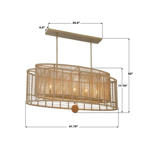 Jayna Linear Oval Chandelier - Image 6
