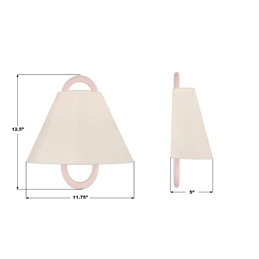 Jojo 11.75" Wall Sconce in Vibrant Gold with Blush Shade - Image 21