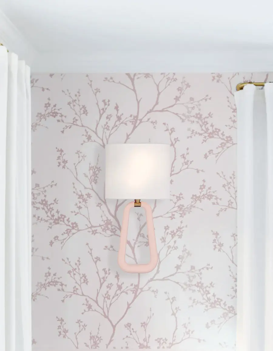 Jori 10" Wall Sconce in Aged Brass with Blush Shade - Image 40