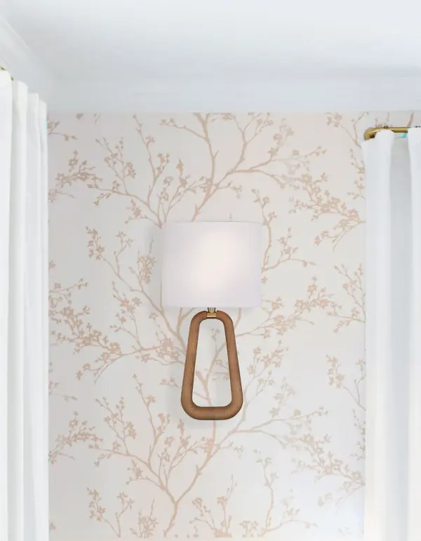 Jori 10" Wall Sconce in Aged Brass with Blush Shade - Image 6