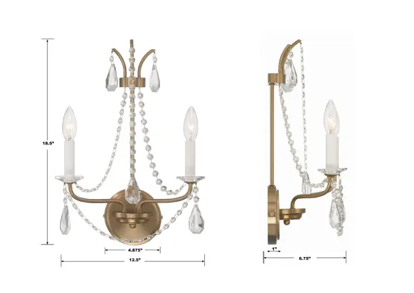 Karrington 12.5" Crystal Sconce in Matte Black - Image 5