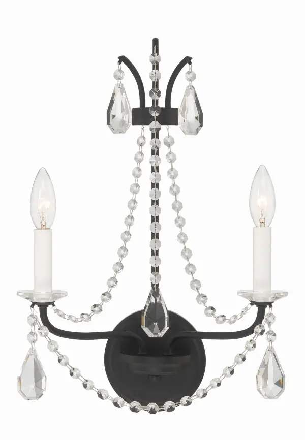 Karrington 12.5" Crystal Sconce in Matte Black - Image 7
