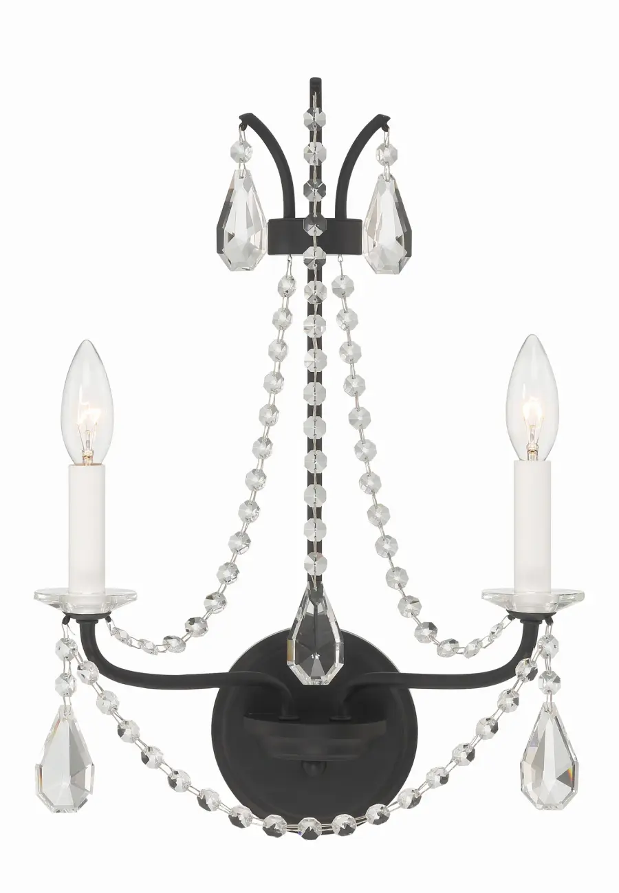 Karrington 12.5" Crystal Sconce in Matte Black - Image 7