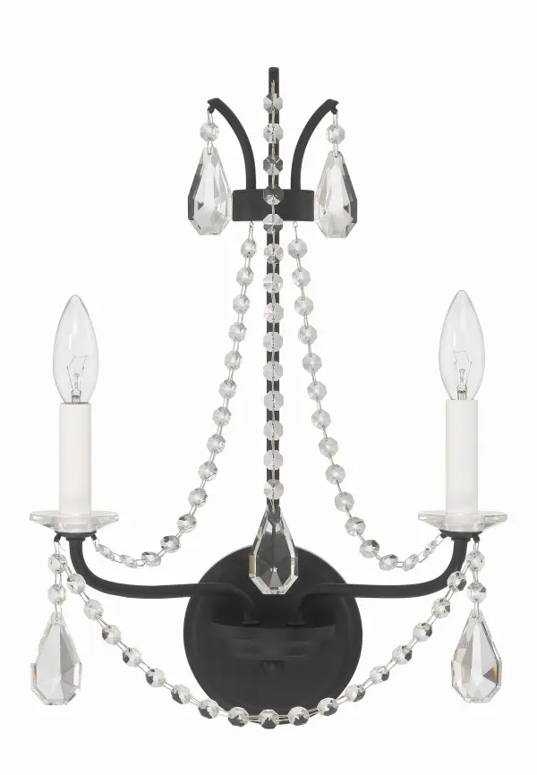 Karrington 12.5" Crystal Sconce in Matte Black - Image 10