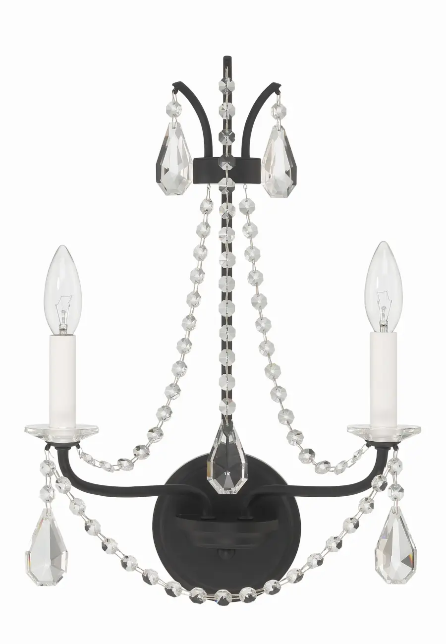 Karrington 12.5" Crystal Sconce in Matte Black - Image 10