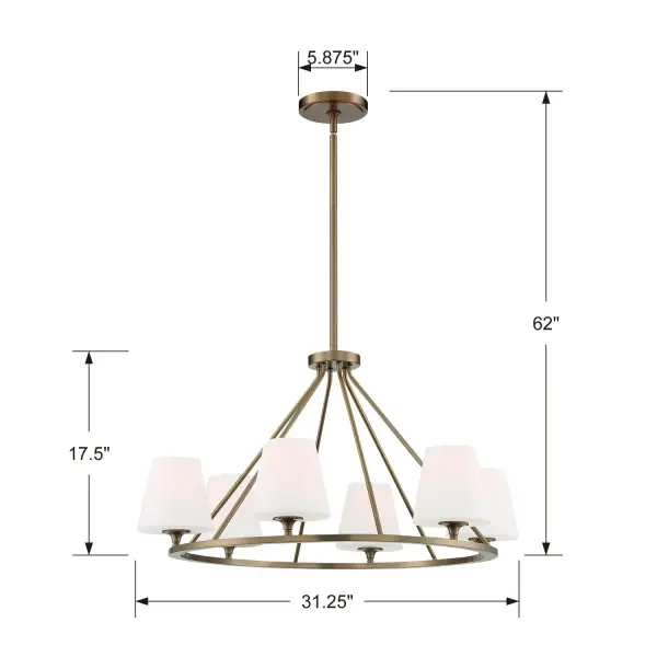 Keenan 31.25" Chandelier in Vibrant Gold - Image 8