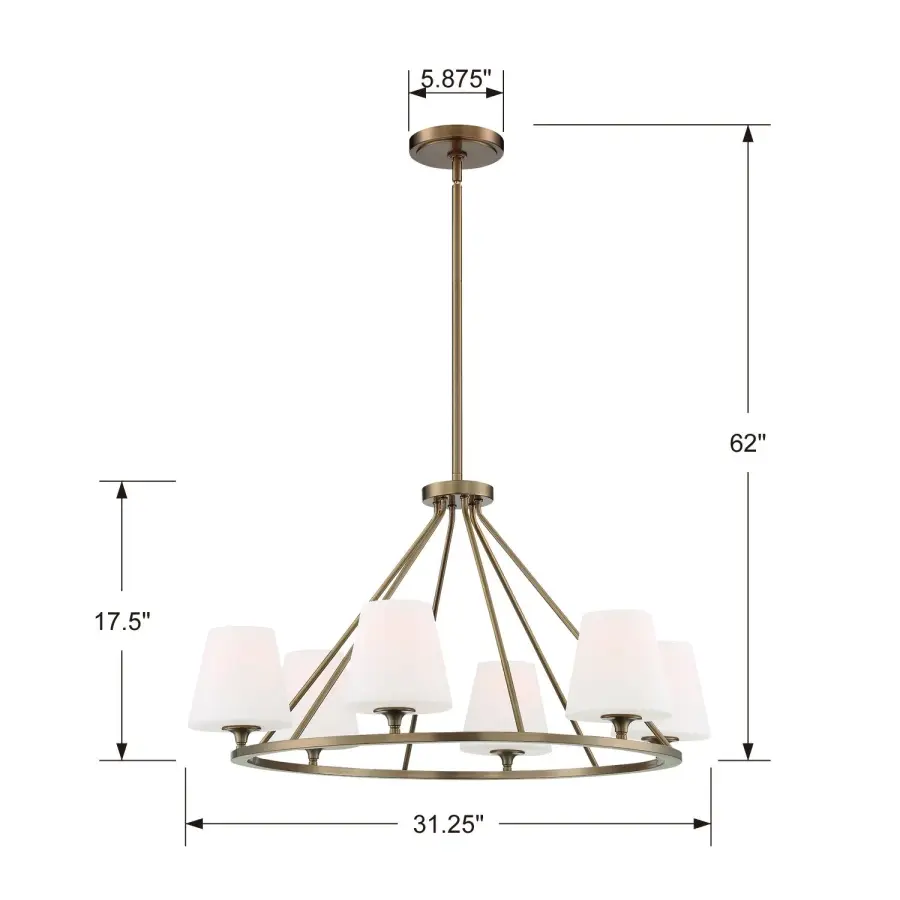 Keenan 31.25" Chandelier in Vibrant Gold - Image 8