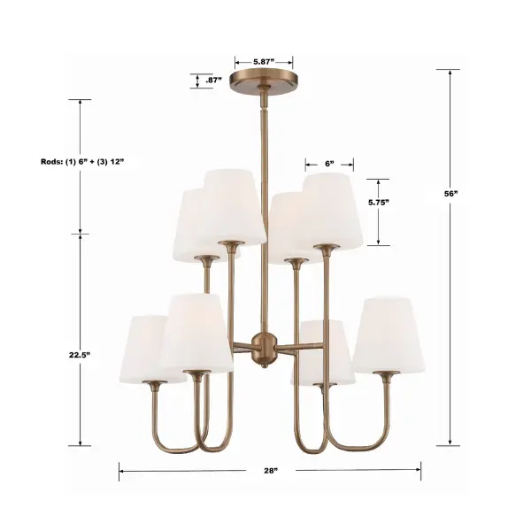 Keenan 28" Chandelier in Black Forged - Image 8