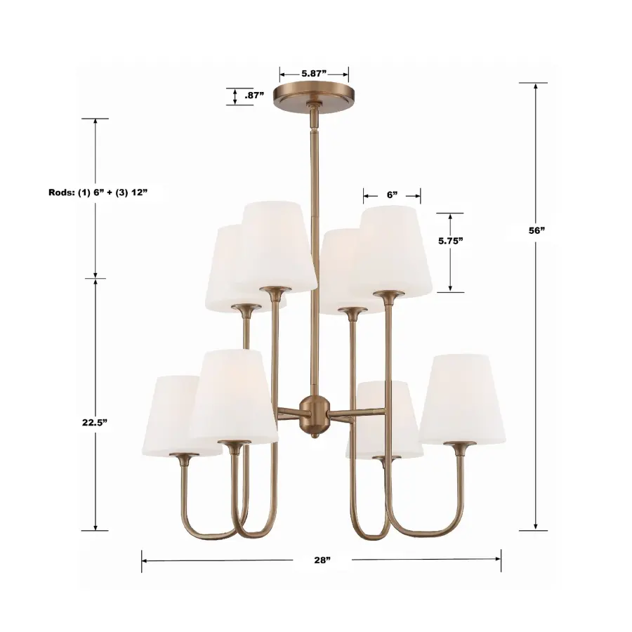 Keenan 28" Chandelier in Black Forged - Image 8