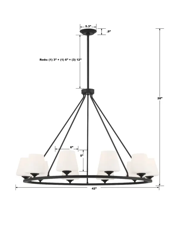 Keenan 42" Chandelier - Image 3