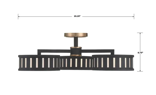 Kendal 29.25" Semi Flush Mount in Vibrant Gold - Image 9