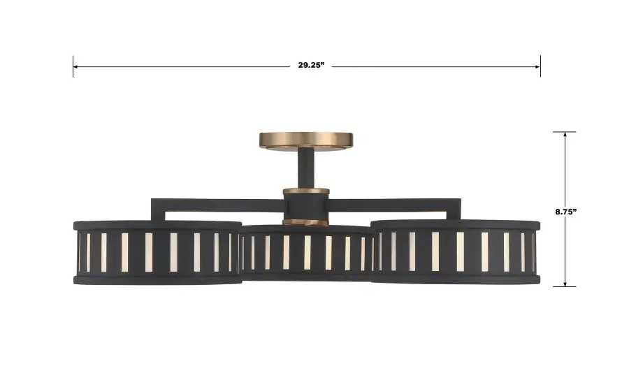 Kendal 29.25" Semi Flush Mount in Vibrant Gold - Image 9