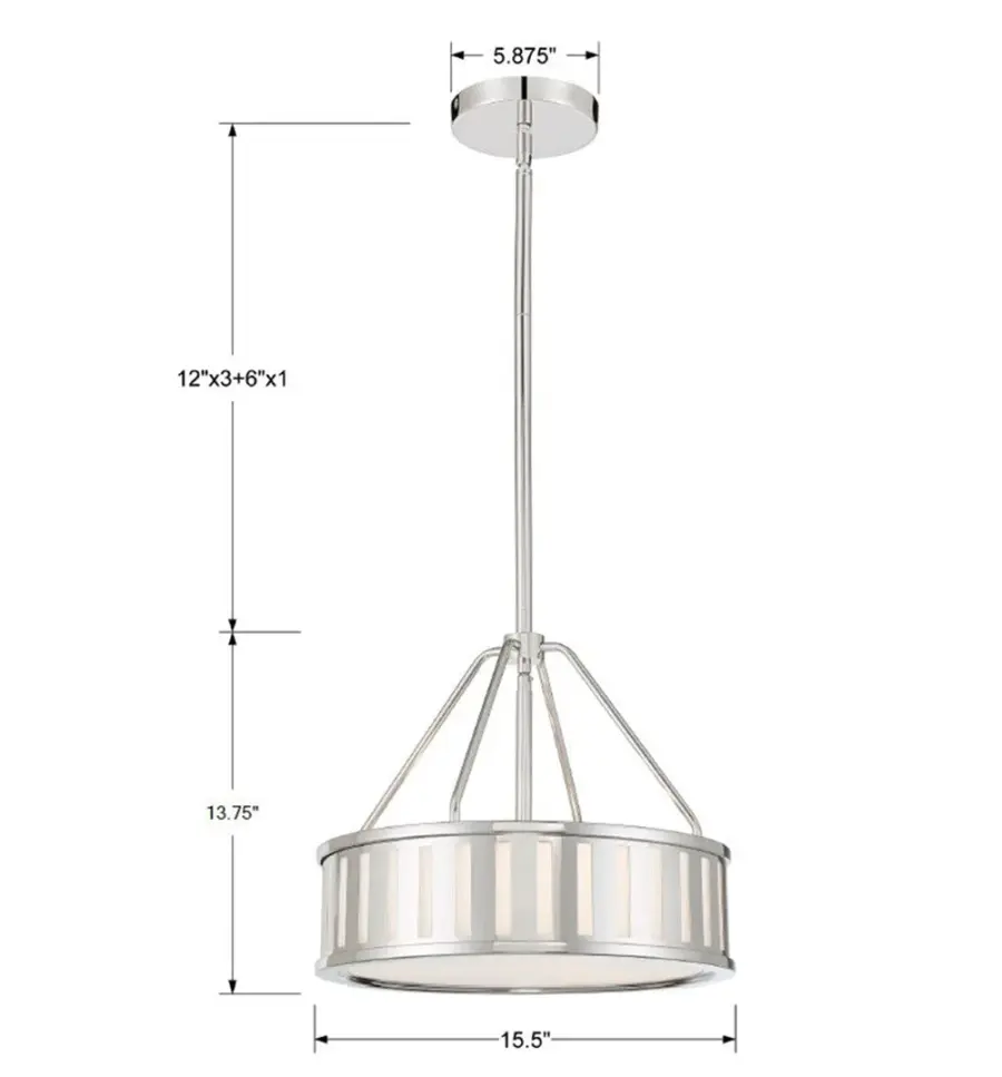 Kendal 15.5" Drum Chandelier in Black Forged - Image 20