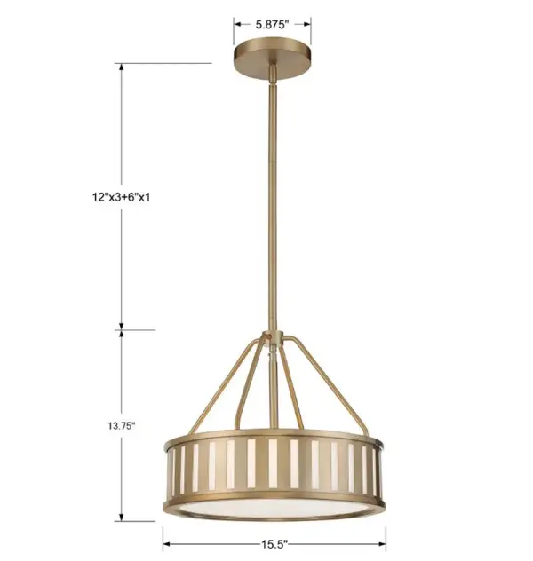 Kendal 15.5" Drum Chandelier in Black Forged - Image 5