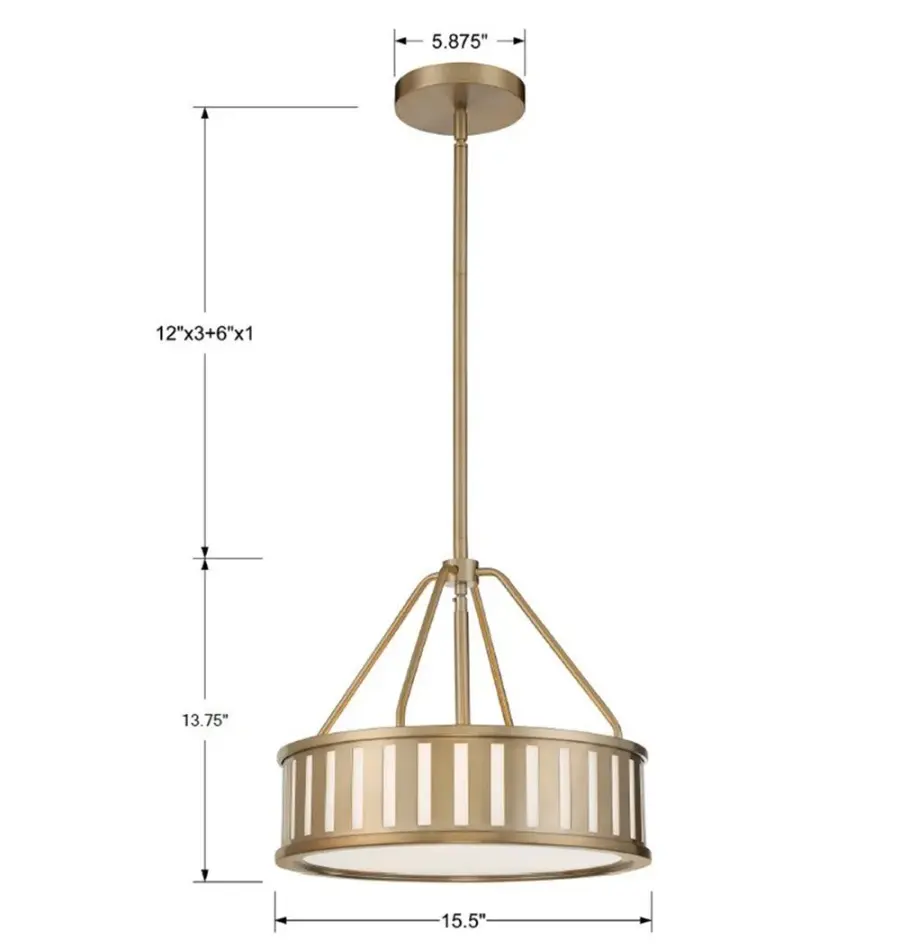 Kendal 15.5" Drum Chandelier in Black Forged - Image 5