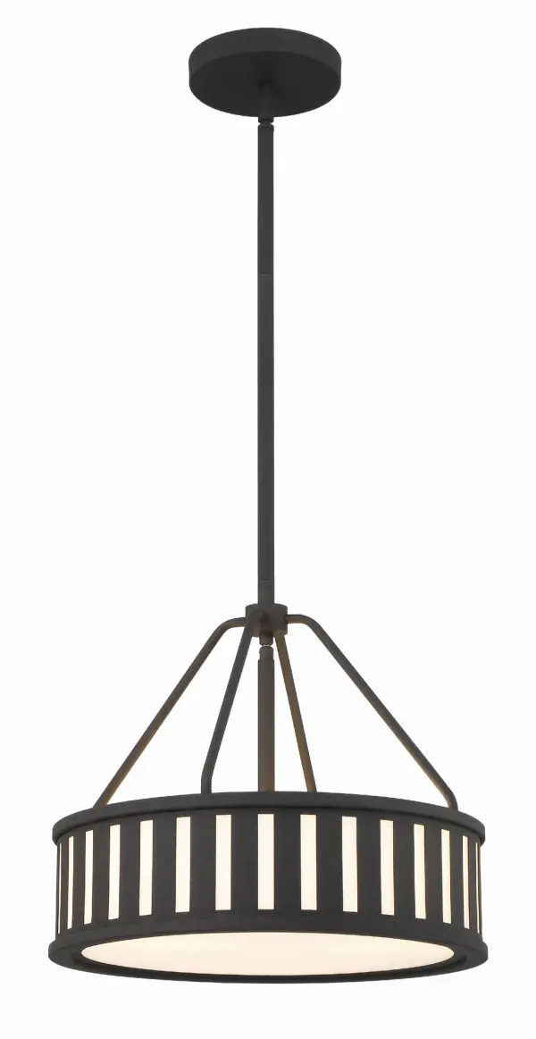 Kendal 15.5" Drum Chandelier in Black Forged - Image 7