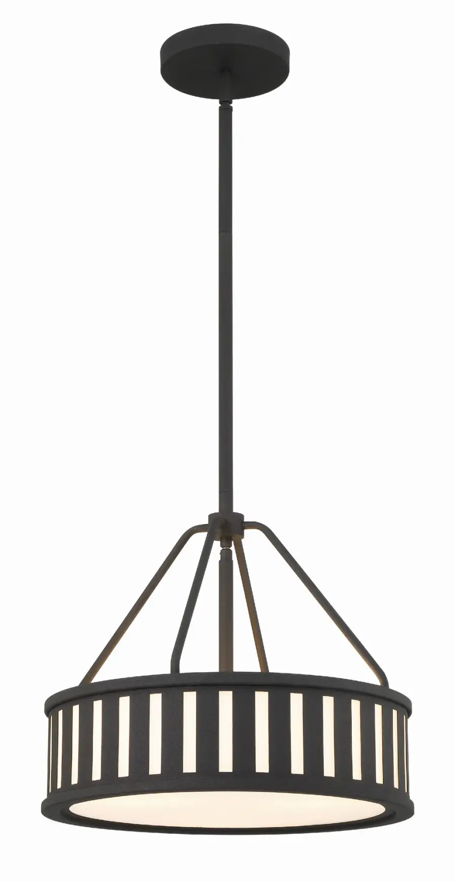 Kendal 15.5" Drum Chandelier in Black Forged - Image 7