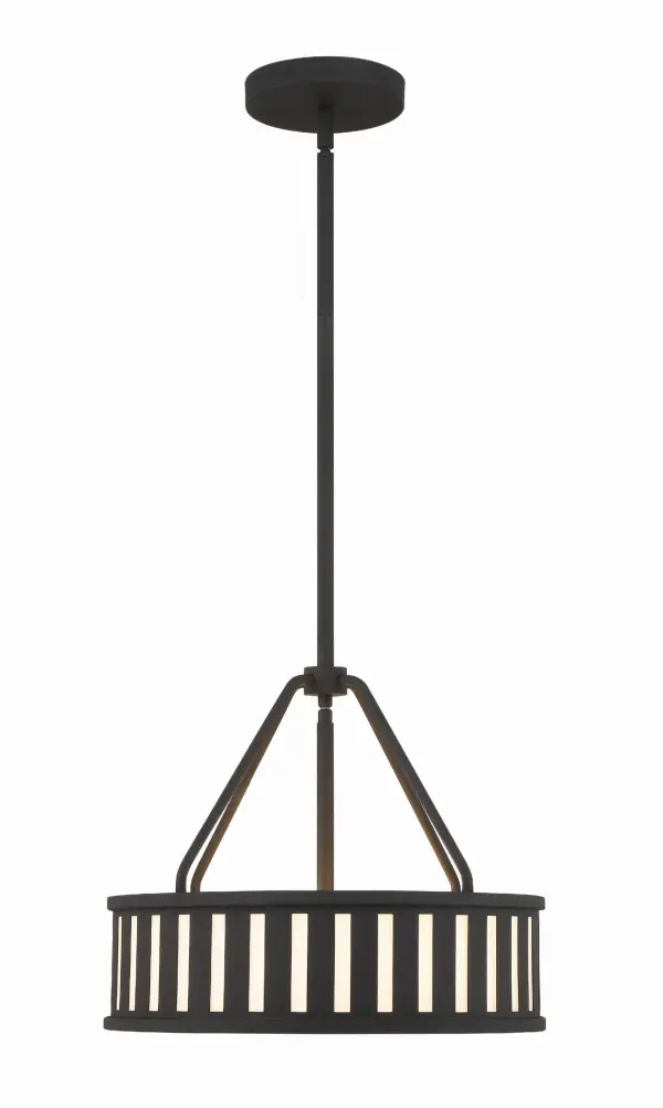 Kendal 15.5" Drum Chandelier in Black Forged - Image 8
