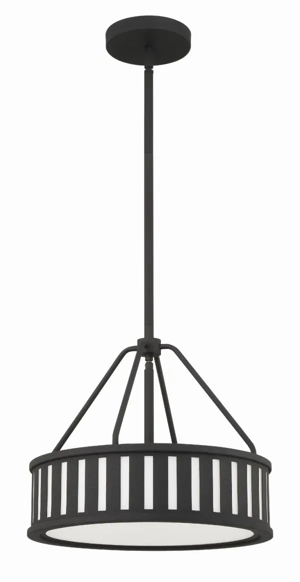 Kendal 15.5" Drum Chandelier in Black Forged - Image 9