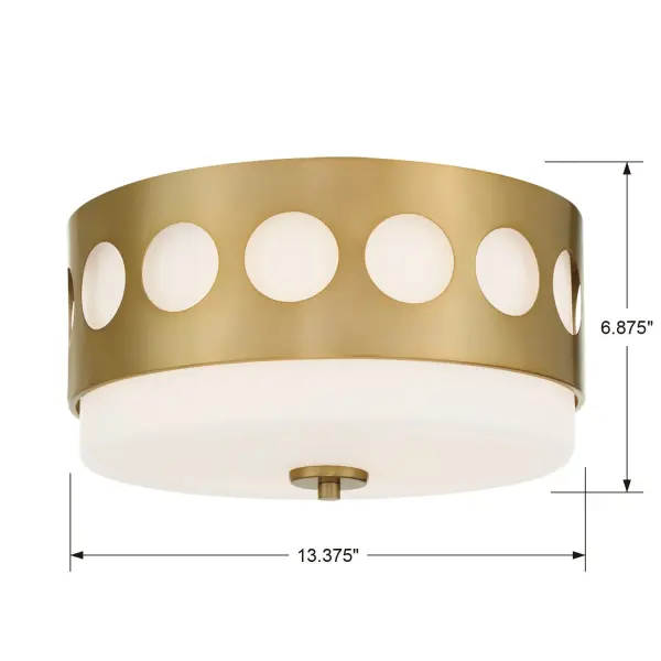 Kirby 13.25" Flush Mount in Vibrant Gold - Image 5
