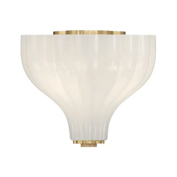 Elegant Textured Glass Semi-Flush with Luxe Gold Finish - Image 3