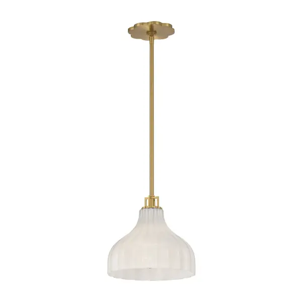 Elegant Mini Pendant with Artisan Textured Glass and Luxe Gold Finish - Image 1