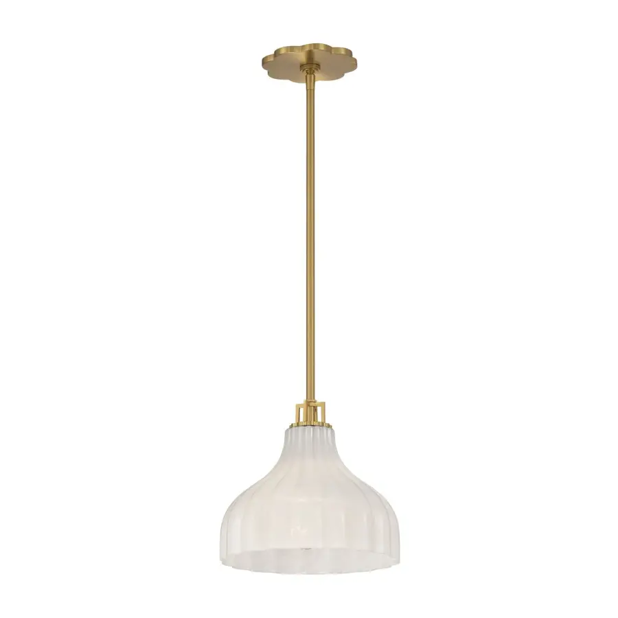 Elegant Mini Pendant with Artisan Textured Glass and Luxe Gold Finish - Image 1