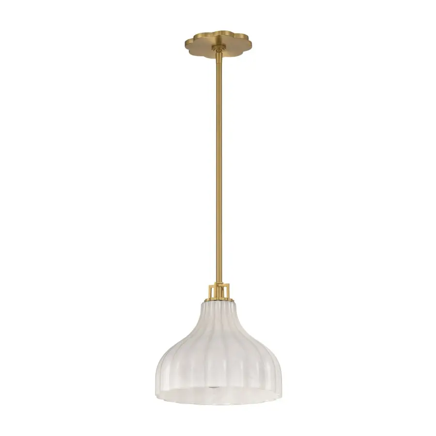 Elegant Mini Pendant with Artisan Textured Glass and Luxe Gold Finish - Image 2