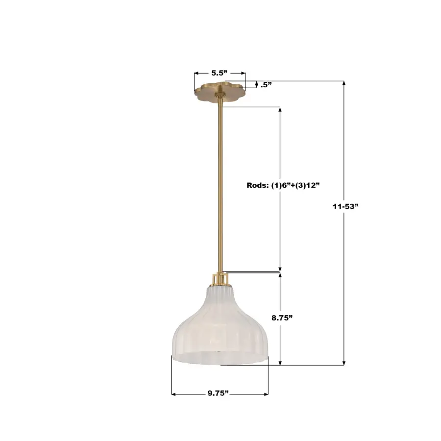 Elegant Mini Pendant with Artisan Textured Glass and Luxe Gold Finish - Image 7