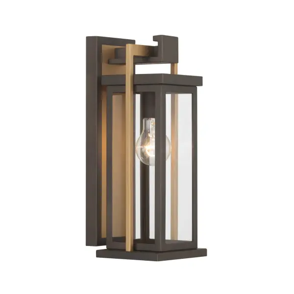 The Lendel 6" Outdoor Sconce brings refined mid-century modern design to exterior spaces with clean architectural lines and clear glass panels. Wet-rated for durability and finished in Twilight Bronze.