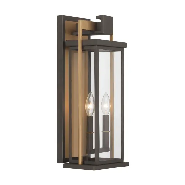 The Lendel 8" Outdoor Sconce brings refined mid-century modern design to exterior spaces with clean architectural lines and clear glass panels. Wet-rated for durability and finished in Twilight Bronze.