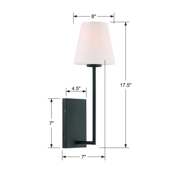 Lena 6" Wall Sconce in Black Forged - Image 14