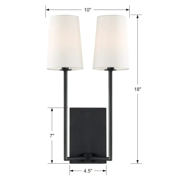 Lena 10" Wall Sconce in Black Forged - Image 15
