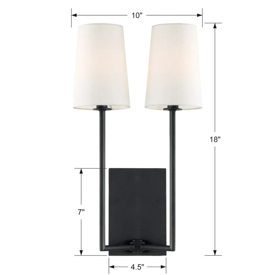 Lena 10" Wall Sconce in Black Forged - Image 15