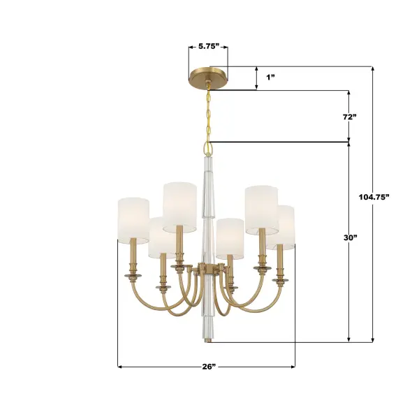 Lloyd 26" Chandelier in Aged Brass - Image 7