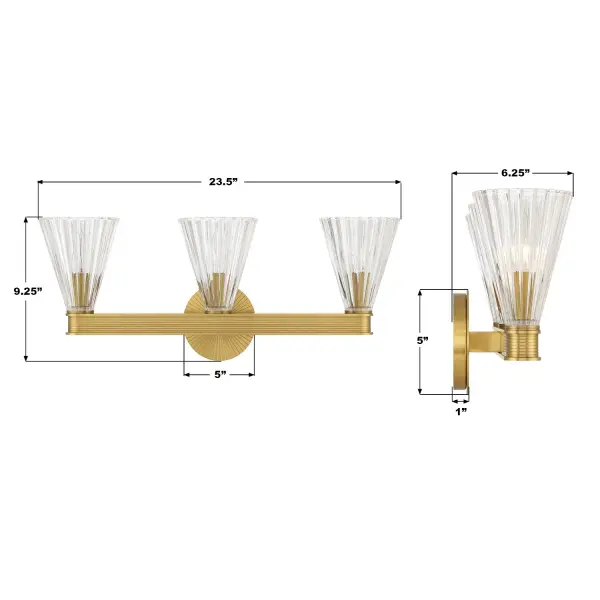 Lotus 23.5" Bathroom Vanity Light in Luxe Gold - Image 7