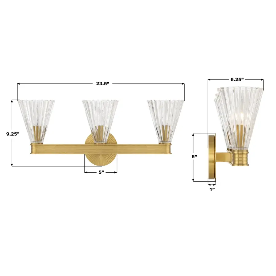 Lotus 23.5" Bathroom Vanity Light in Luxe Gold - Image 7