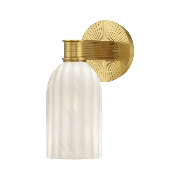 Lotus 5" Ribbed Glass Sconce in Luxe Gold - Image 1