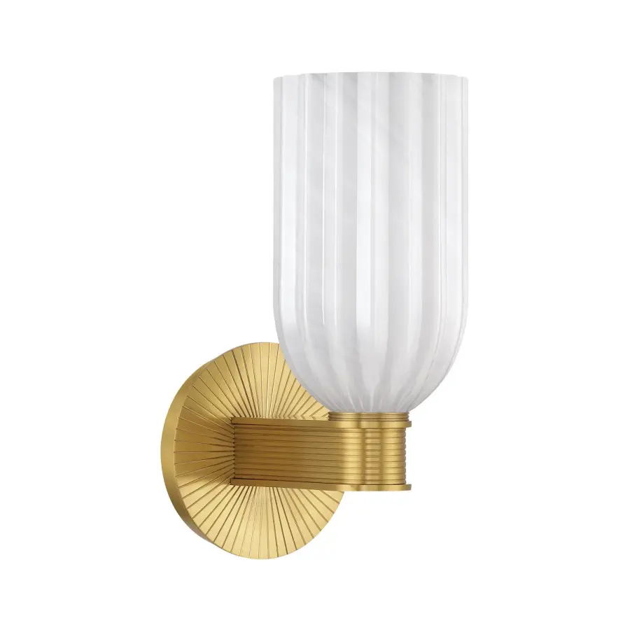 Lotus 5" Ribbed Glass Sconce in Luxe Gold - Image 2