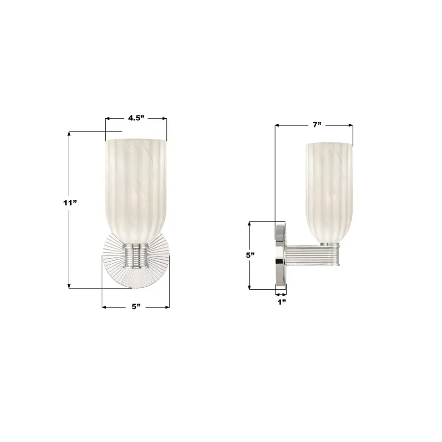 Lotus 5" Ribbed Glass Sconce in Luxe Gold - Image 15