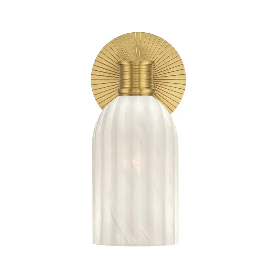 Lotus 5" Ribbed Glass Sconce in Luxe Gold - Image 3